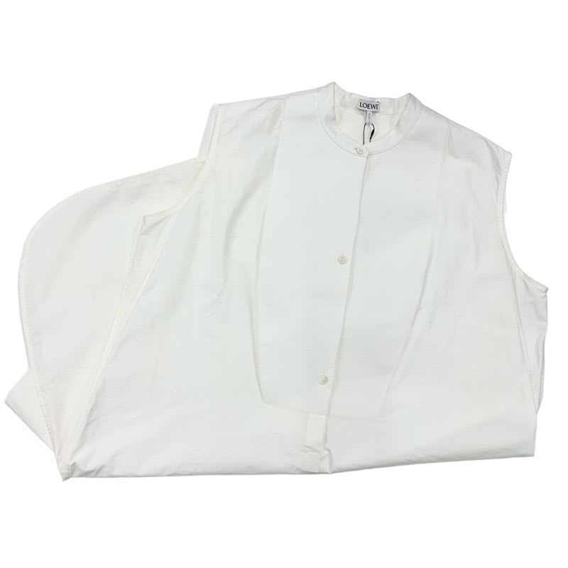 Loewe Dress Cotton White Shirt Sleeveless