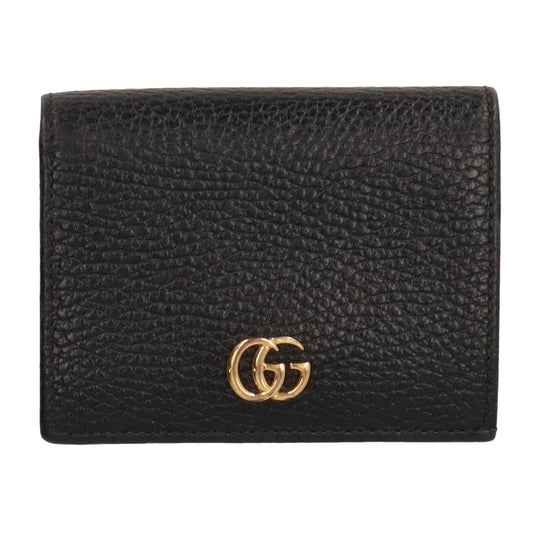 Gucci Double Authenticity Card Case Wallet 456126 Cao0g 1000 Leather Women Black