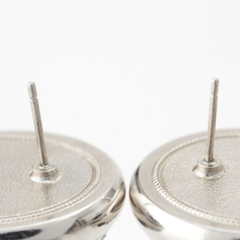 Chanel A23K Rhinestone Coco Mark Star Earrings Accessories GP Silver Black