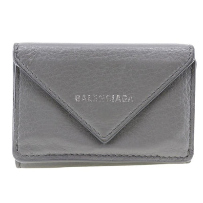 Balenciaga Paper Wallet Calf Unisex Trifold Wallet