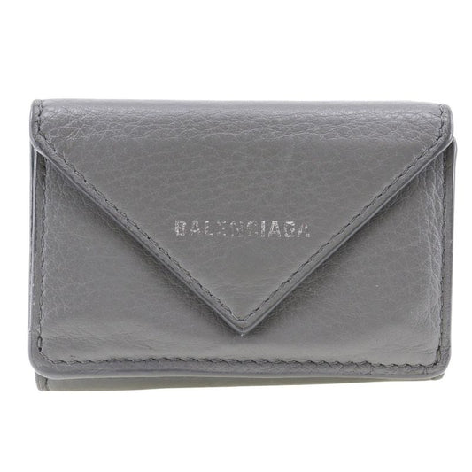 Balenciaga Paper Wallet Calf Unisex Trifold Wallet