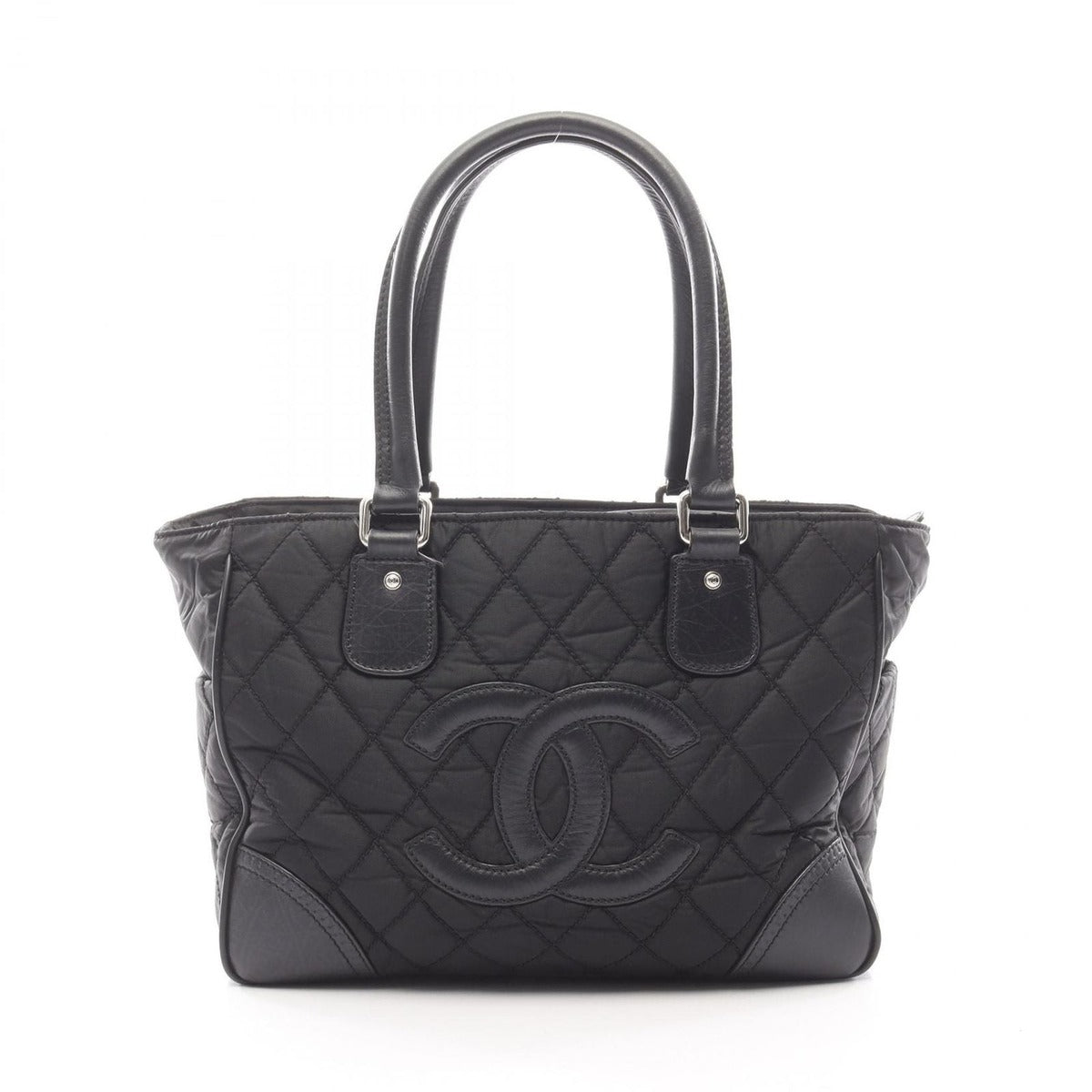 Chanel Tote Bag Paris New York Line Black Nylon Leather