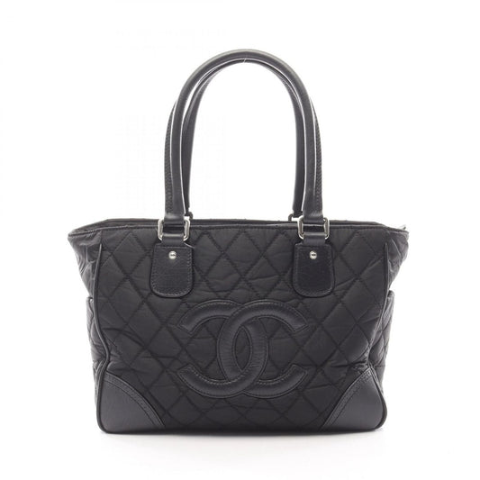 Chanel Tote Bag Paris New York Line Black Nylon Leather