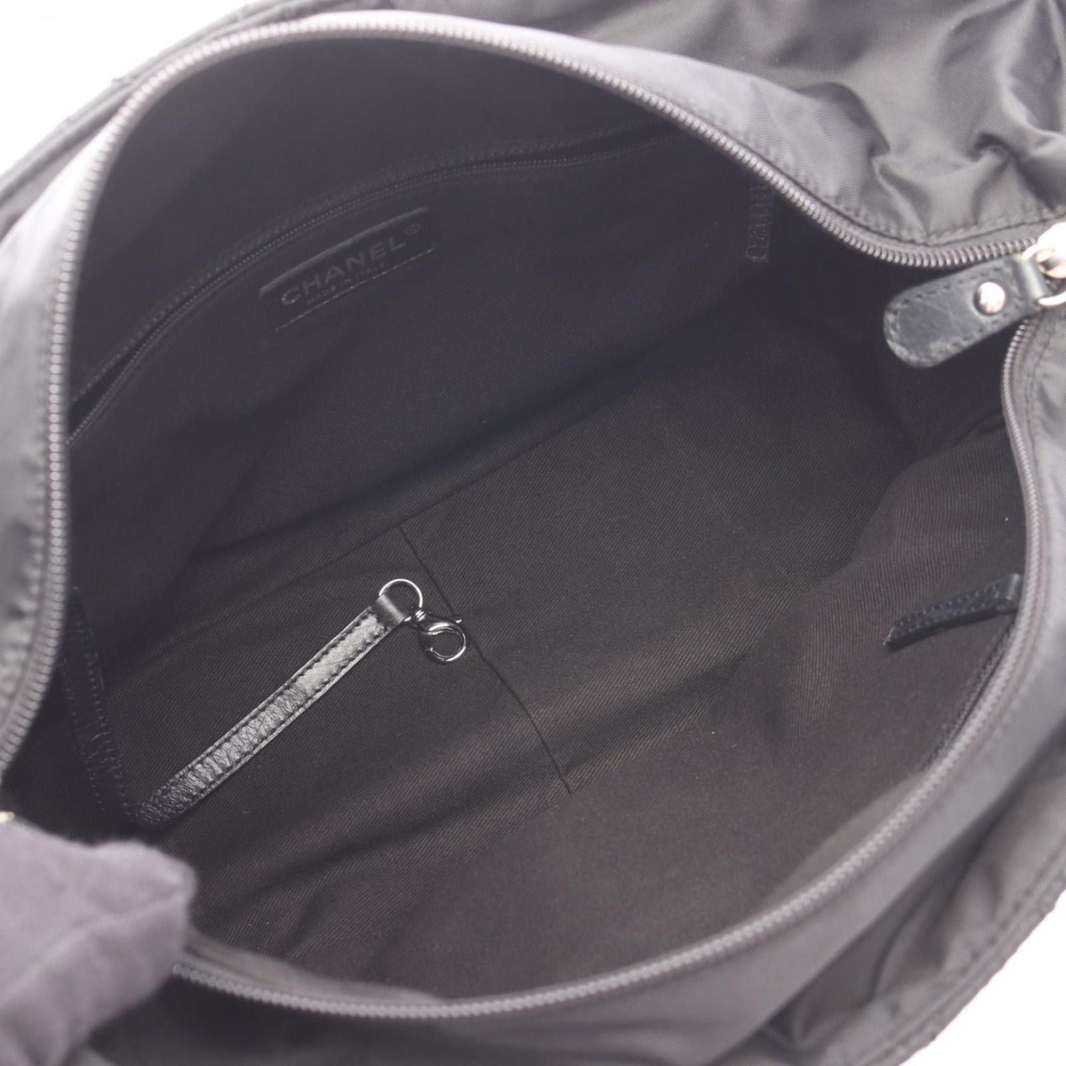 Chanel Tote Bag Paris New York Line Black Nylon Leather — view 3