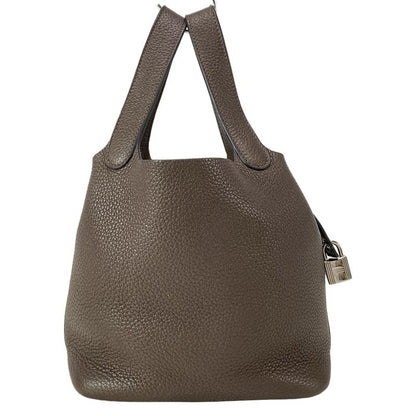 Hermes Handbag Picotin Lock PM Dark Brown Silver Hardware