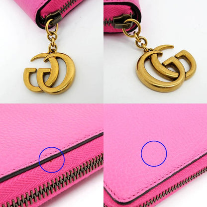 Gucci GG marmont Zip Around 409392 1147 Pink Long Wallet