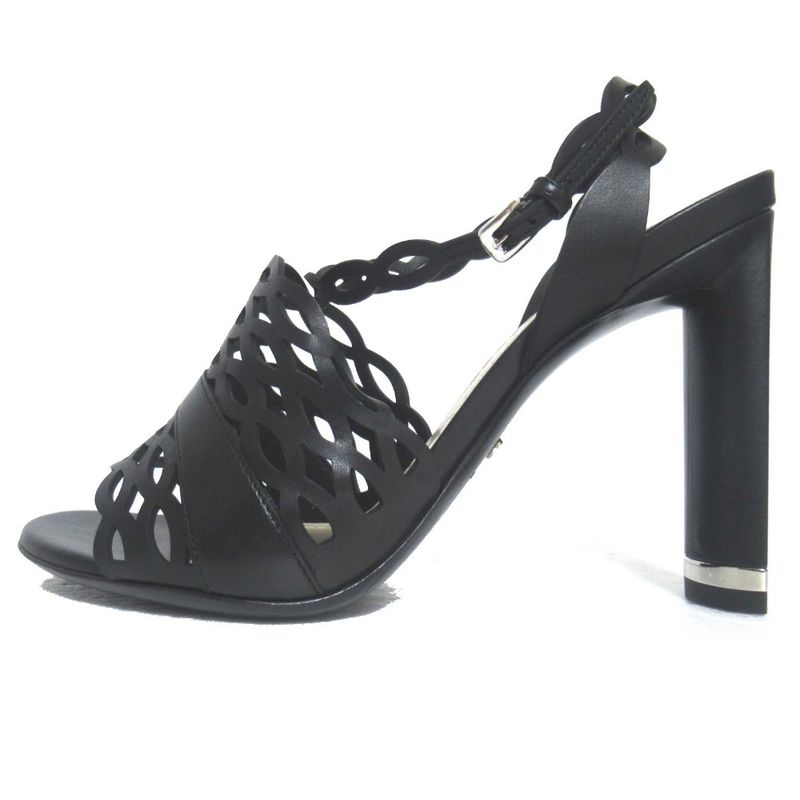 Unused Christian DIOR Tattoo Leather Ankle Strap High Heel Sandals 35.5d