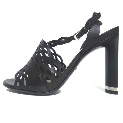 Unused Christian DIOR Tattoo Leather Ankle Strap High Heel Sandals 35.5d