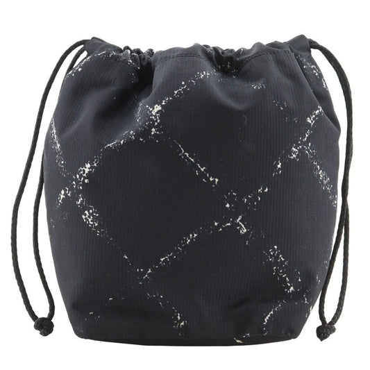 Chanel Travel Line Drawstring Nylon Black Pouch