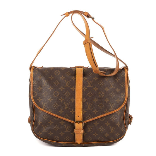 Louis Vuitton Saumur Brown Monogram Canvas Shoulder Bag