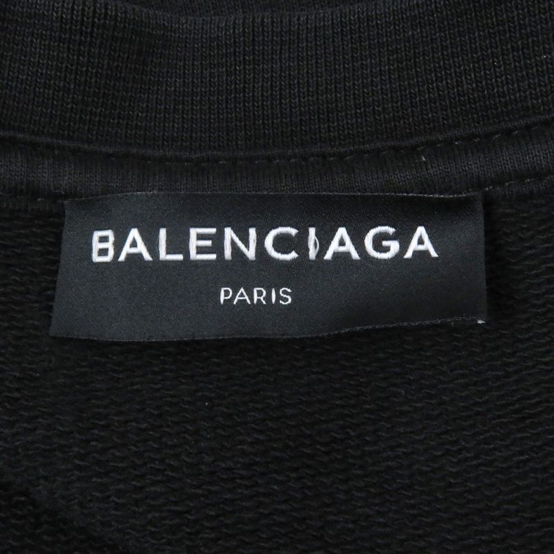 Balenciaga 17AW 485994 100% Cotton Homme Embroidery Oversized Sweatshirt Black