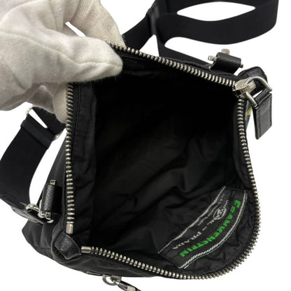 3158 Prada Shoulder Bag Triangle Logo Nylon Universal Frankenstein Silver