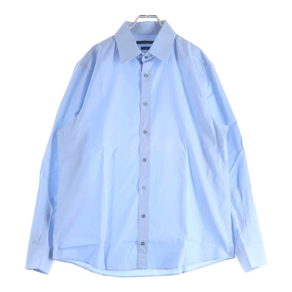 Gucci GG Allover Pattern Dress Shirt Long Sleeve Top Cotton Blue