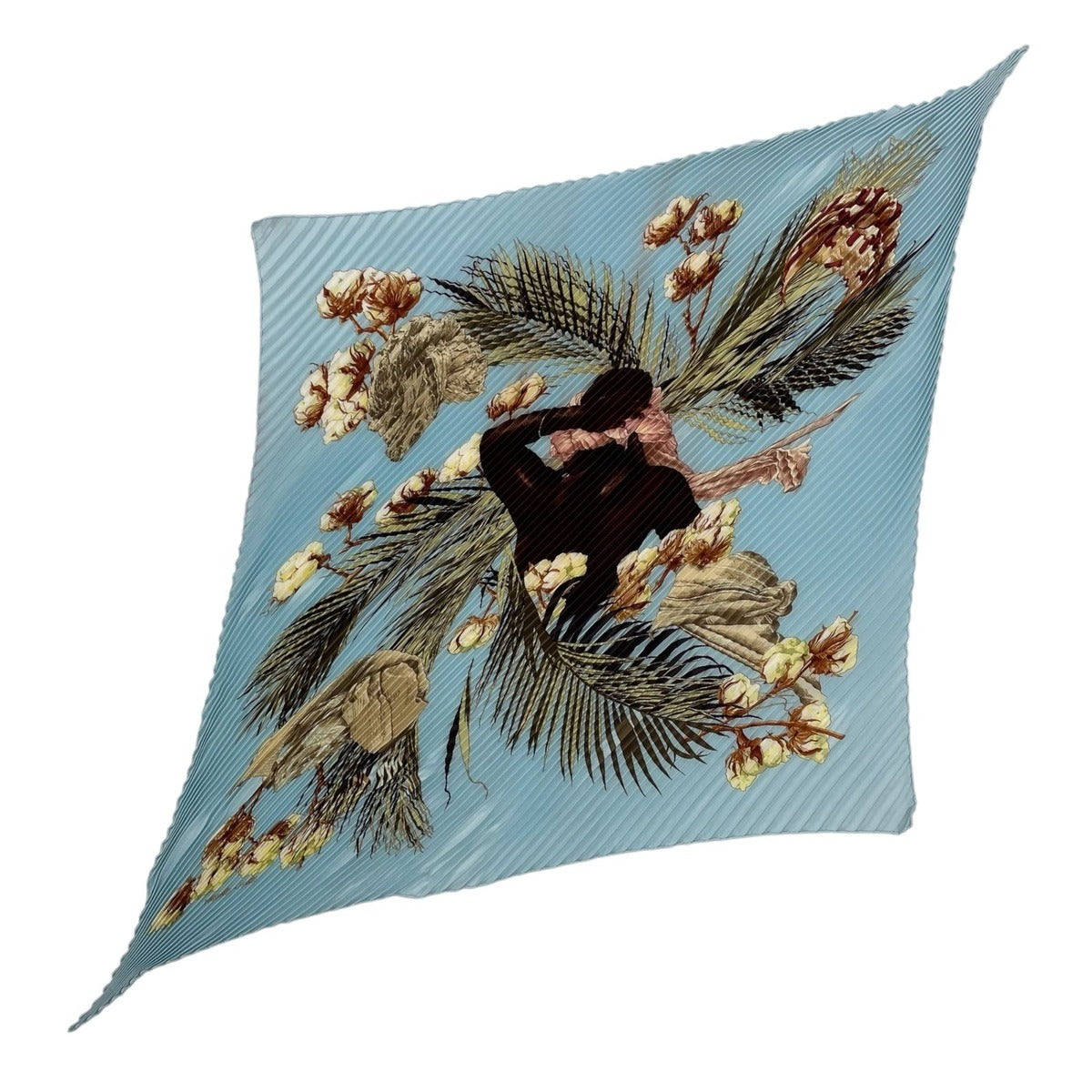 Hermes Scarf Pleated Turbans Des Reines Queen's Turban Blue — view 2