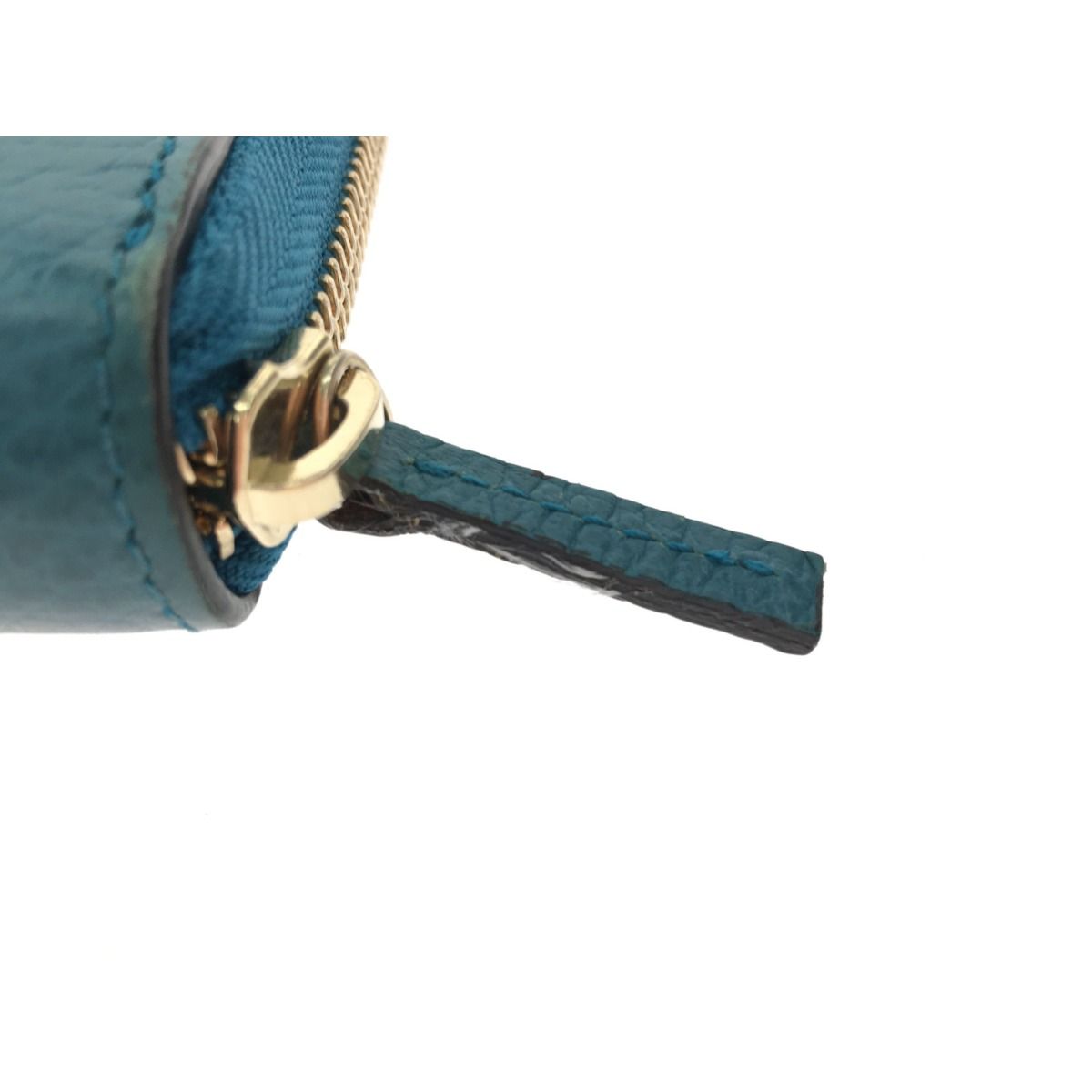 Gucci Outlet Round Zip Long Wallet Interlocking G 449347 Blue Green