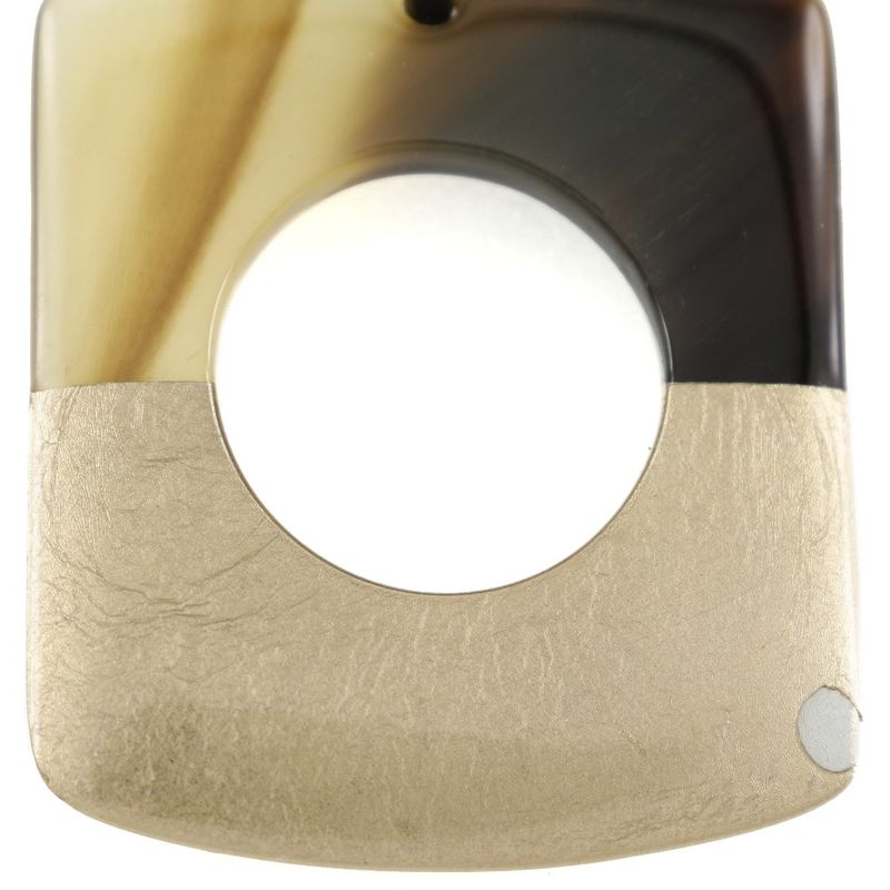 Hermes D'alva Bicolor Buffalo Horn Brown/gold Ladies 14.0g Earrings