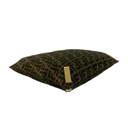 Fendi Zucca FF All Over Pattern Logo Hardware Canvas Leather
