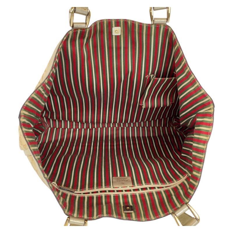 Gucci Abby Beige Gold Hardware GG Canvas/leather 141472 Tote Bag Shoulder Bag