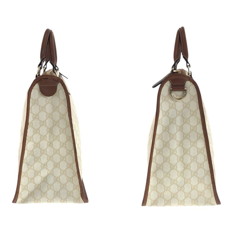 Gucci GG Plus Brown Ivory Gold Hardware Pvc/leather 189899 Business Bag