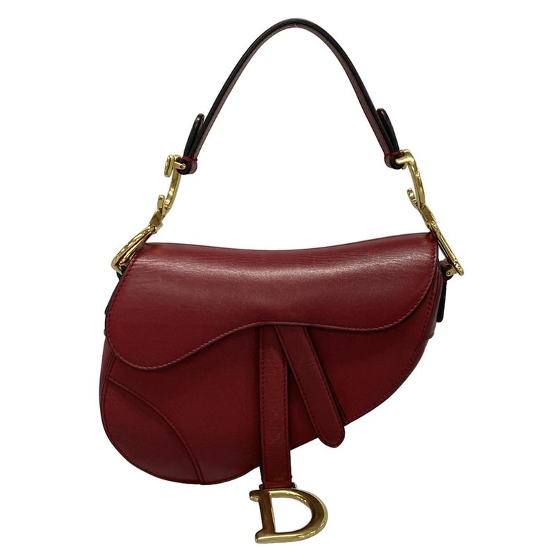 Dior/christian Dior Handbag Saddle Bag Red Leather