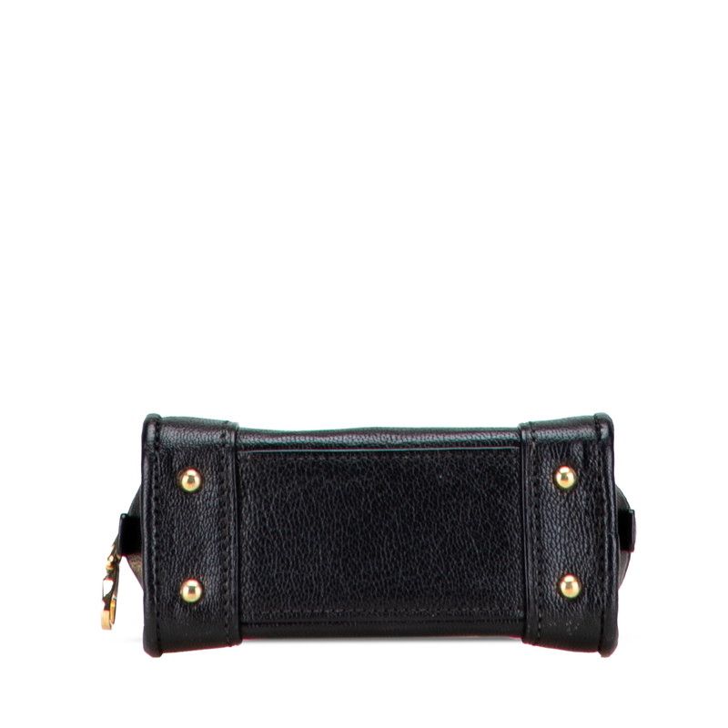 Loewe Anagram Amasona Micro Mini Handbag Shoulder Bag 2WAY Black Leather Women