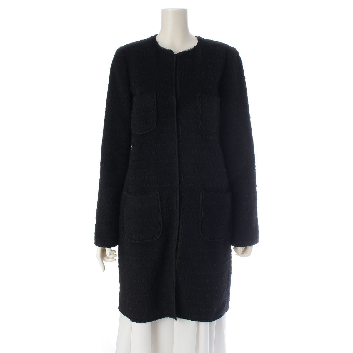 Dolce & Gabbana Wool Mohair Blend Long Coat Black 42