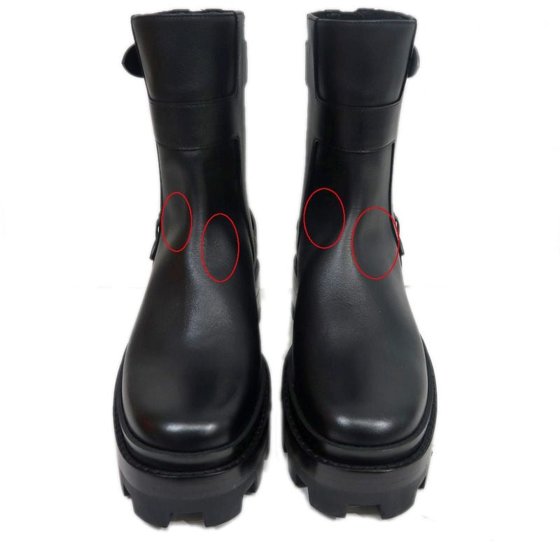 Hermes Short Boots Jamie Black 36 1 2 Silver Hardware Leather Shoes — view 3