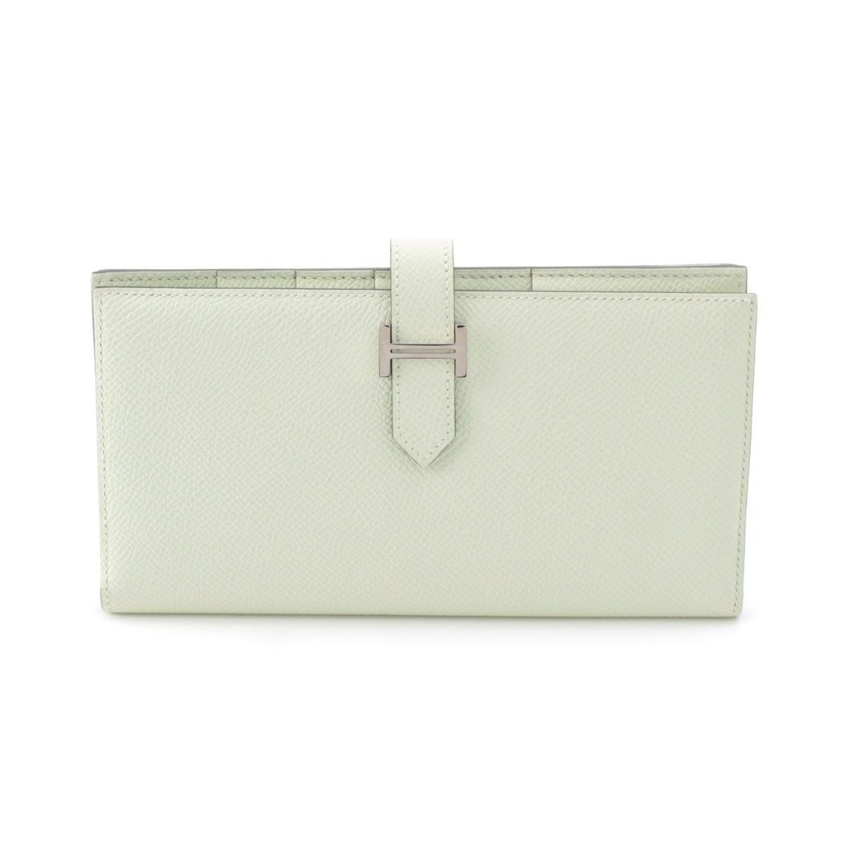 Hermes Bearn Souffle Epsom Wallet Silver Valfiz