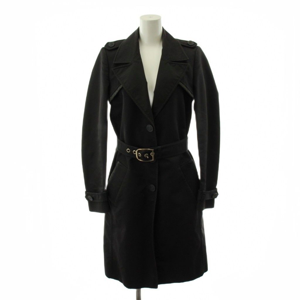 Gucci Star Coat Long Length Cotton 38 Black