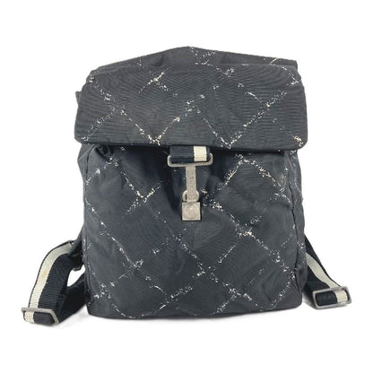 Chanel Backpack Logo Nylon Black
