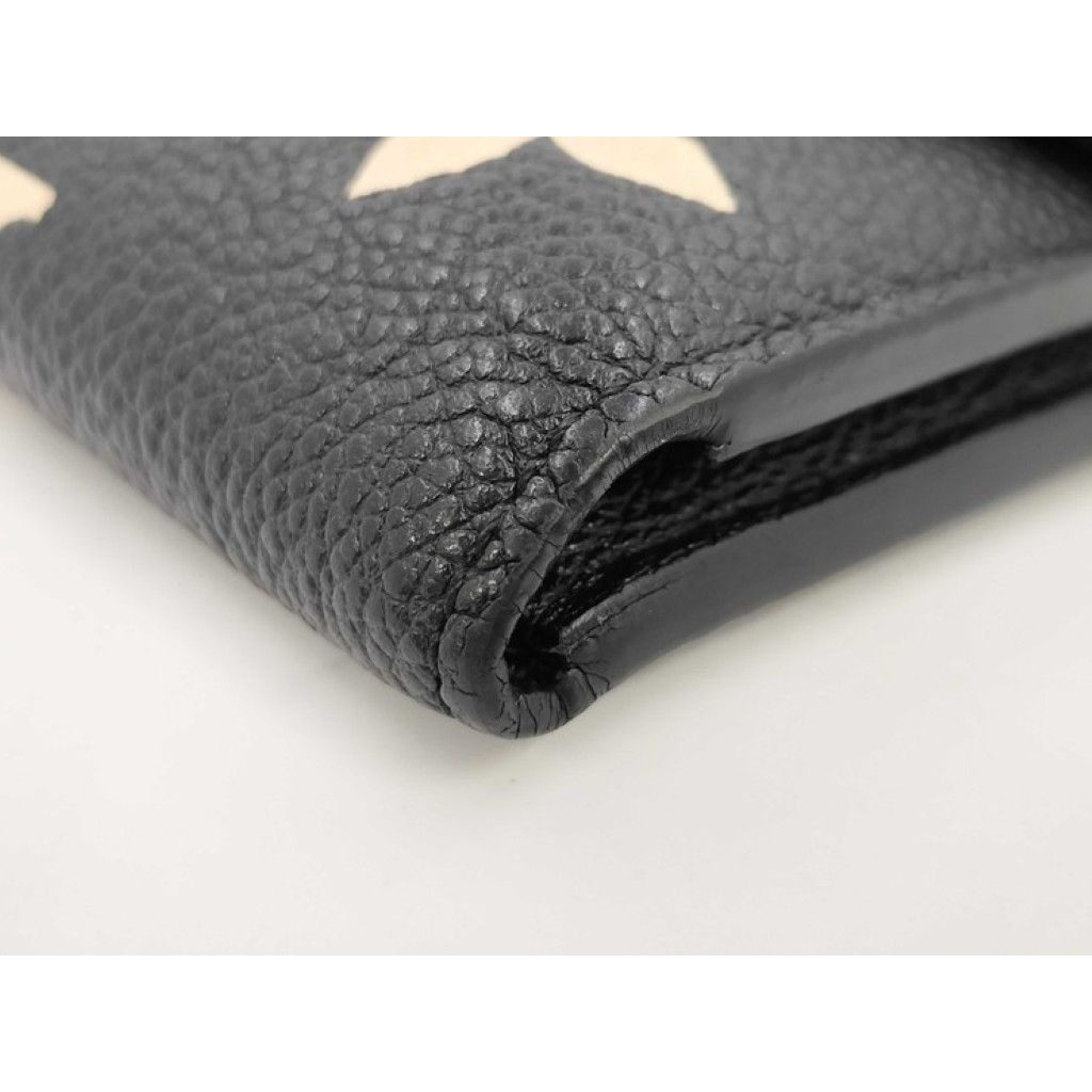 Louis Vuitton Trifold Wallet Victorine Black Beige Bicolor Monogram Empreinte — view 4