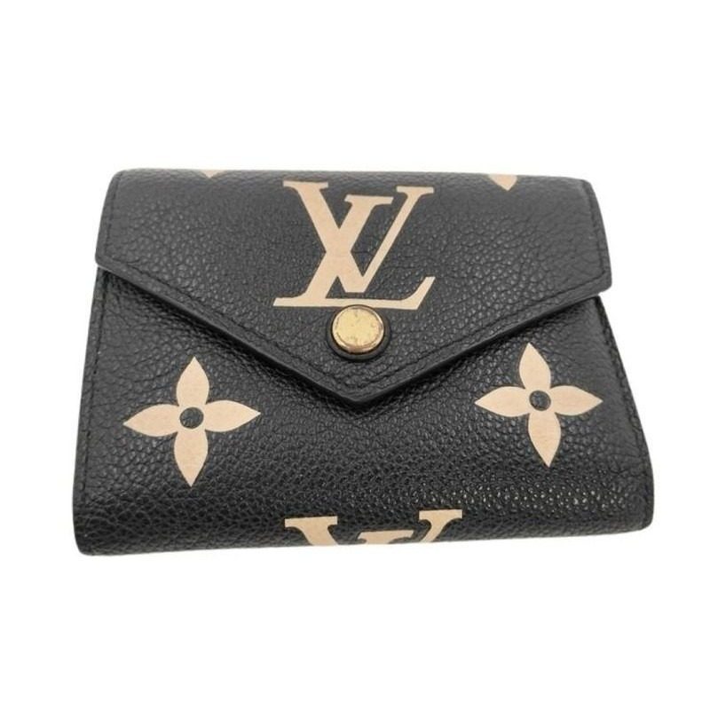 Louis Vuitton Trifold Wallet Victorine Black Beige Bicolor Monogram Empreinte