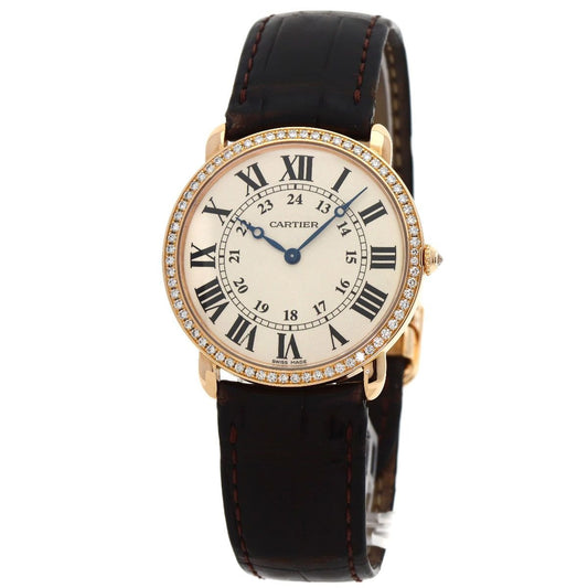 Cartier Ronde Louis LM Diamond Watch 18K Pink