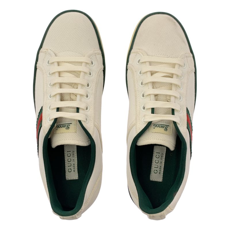 Gucci Sneakers - Canvas And Leather Sherry Line Sneakers - 23 - White - Women's