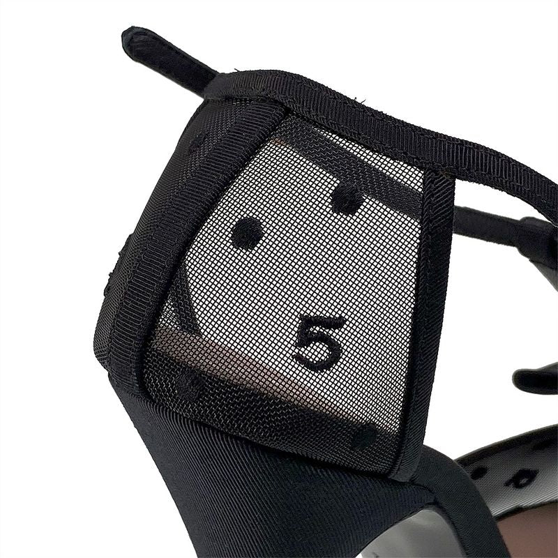 Chanel Ribbon Mesh Coco Mark Sandals