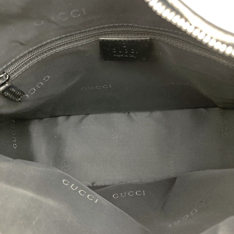 Gucci 001 8766 Shoulder Bag Handbag One Shoulder Black Leather Ladies Men