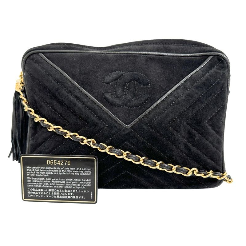 Chanel Chain Shoulder V-stitched Suede Women's Shoulder Bag