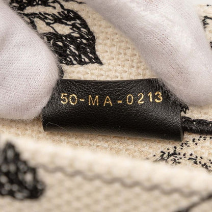 Dior Book Tote Medium Zodiac Embroidery Beige Black Canvas Women's Dior