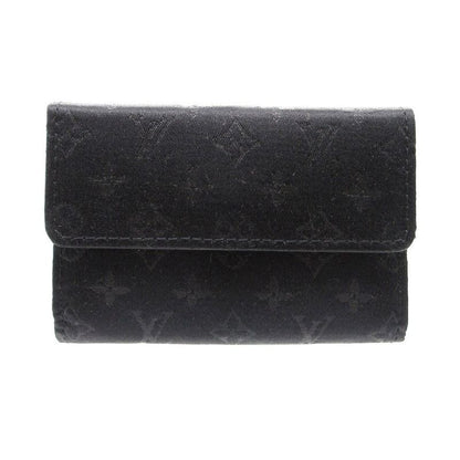 Louis Vuitton Porte Monnaie Satin Monogram Coin Case Black