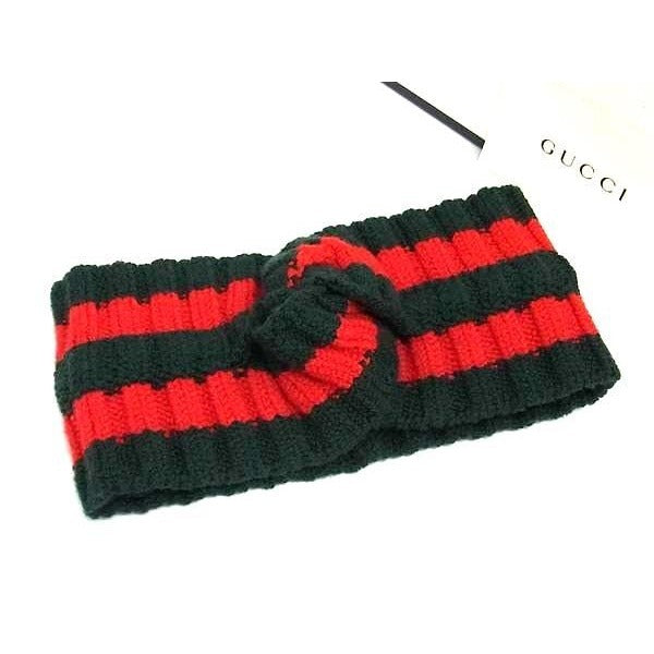 Gucci Wool And Polyester Headband Hair Accessory Size M 57 Greenish Red