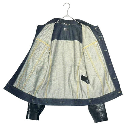 Saint Laurent 13aw Leather Sleeve Denim Jacket Leather Sleeve Denim Jacket Up53
