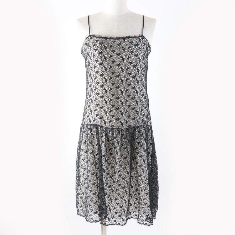 Chanel all Lace Knee Length Cami Dress With Coco Mark Hardware