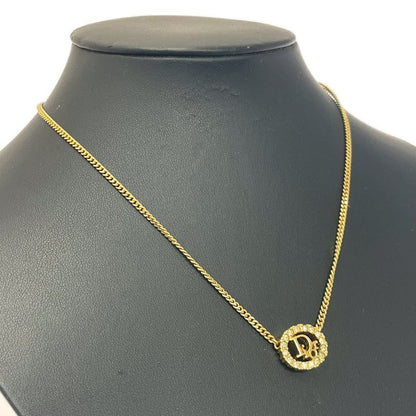 Christian Dior GP Rhinestone Dior Logo Necklace Gold 460512 Necklace