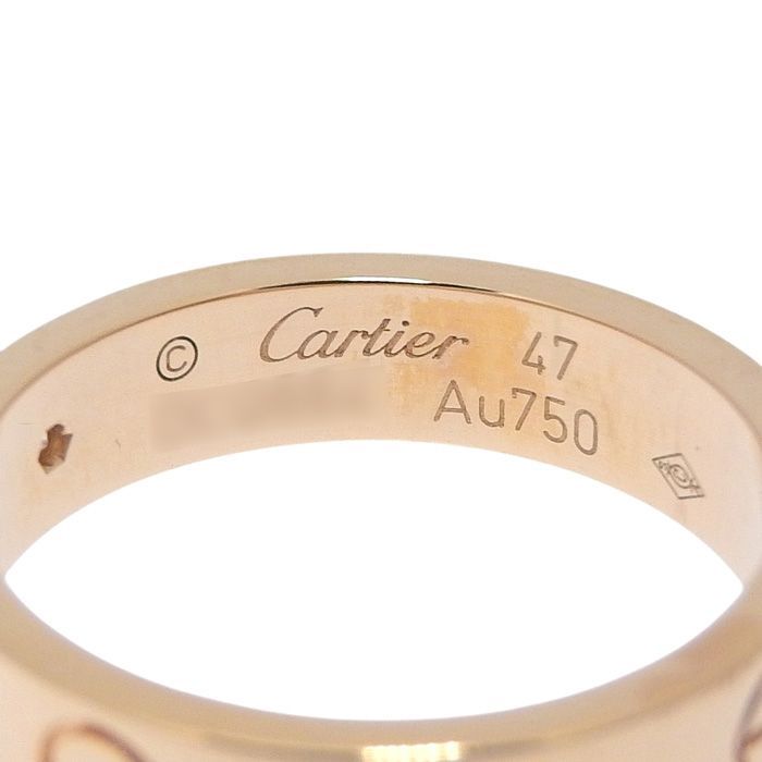 Cartier Mini Love 1P Diamond Ring 18K Pink Gold 750 Pink Gold Diamond #47