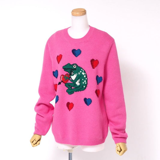 Gucci Sweater Size S Knit Pullover Frog Embroidery [recommended] Made In