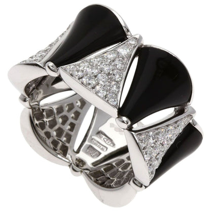 Bvlgari Diva Dream Diamond Onyx 53 Ring 18k White Gold