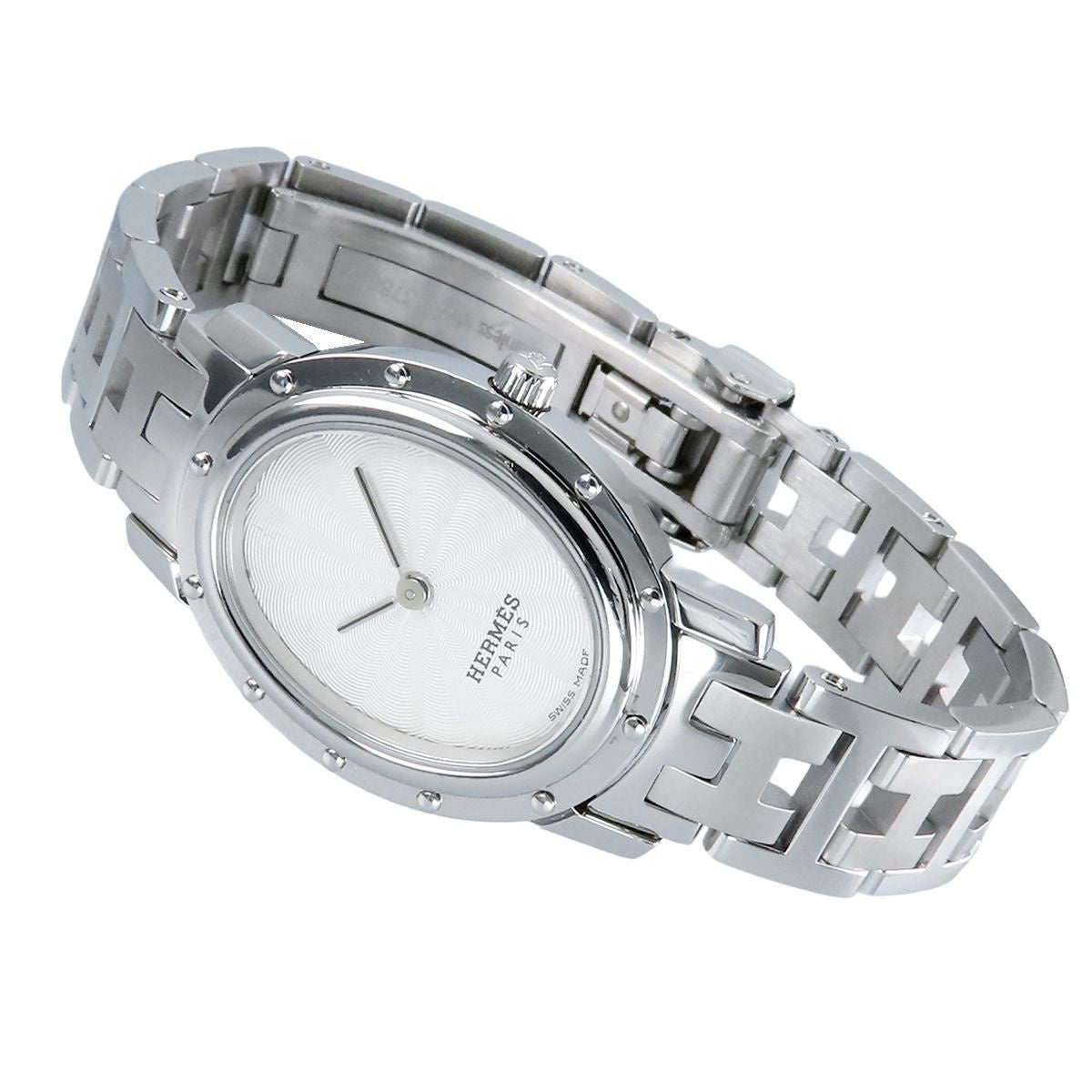 Hermes Clipper Oval Silver SS Watch Quartz — view 2
