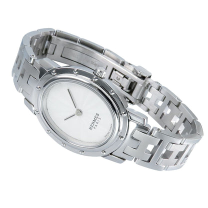 Hermes Clipper Oval Silver SS Watch Quartz — view 2