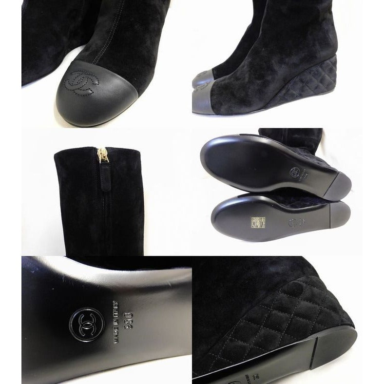 Chanel 38C Boot Suede Black — view 3