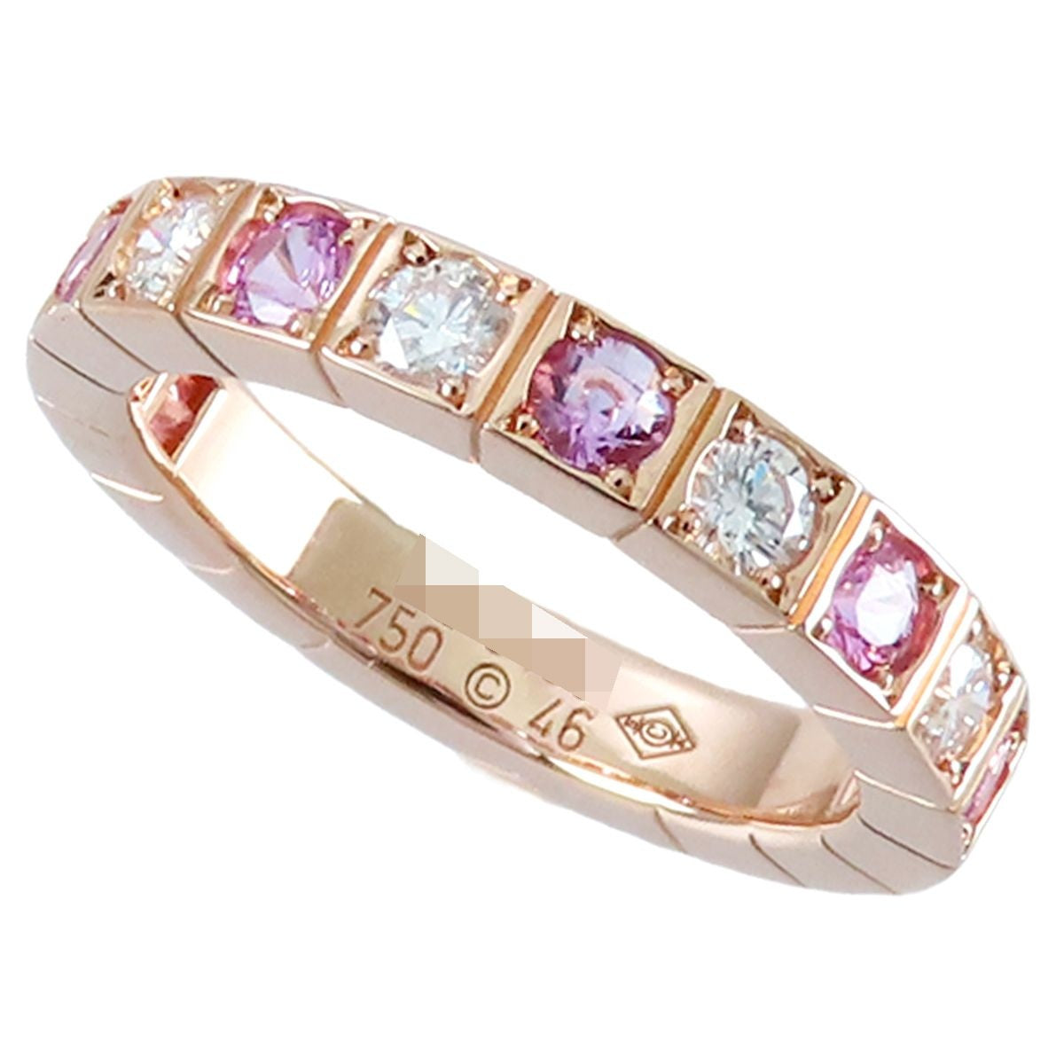 Cartier Lanieres Ring Pink Gold 18k Diamond Sapphire